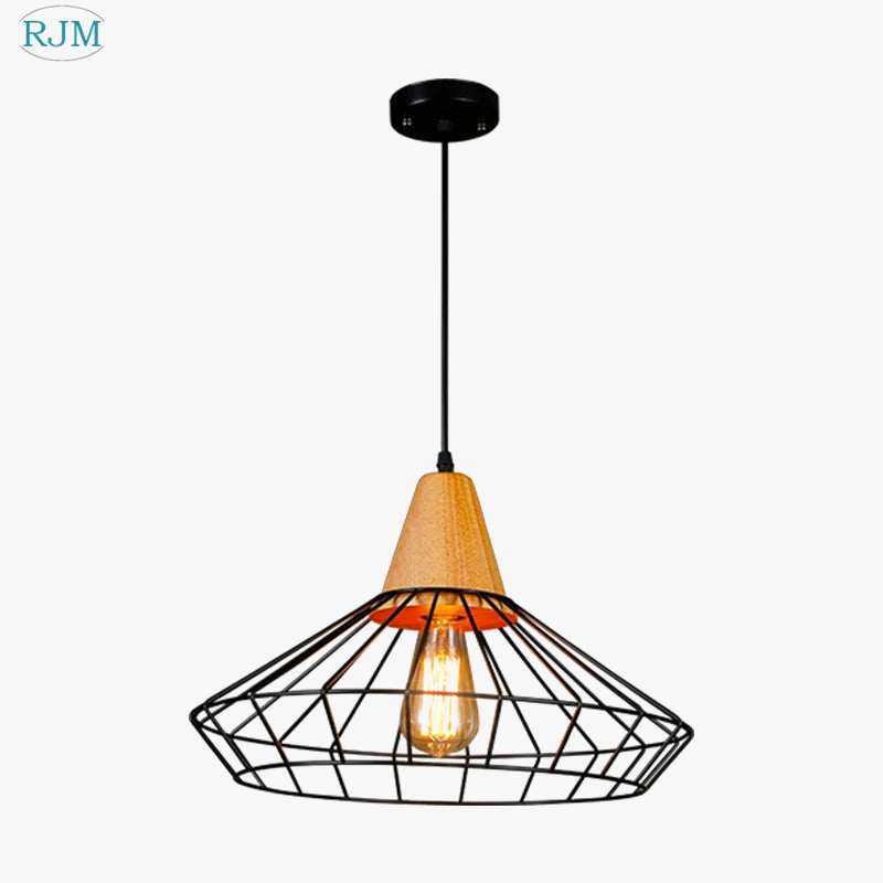 Nordique créatif rétro fer suspension personnalité barre Vintage maille lampes suspendues chambre salon café Restaurant éclairage