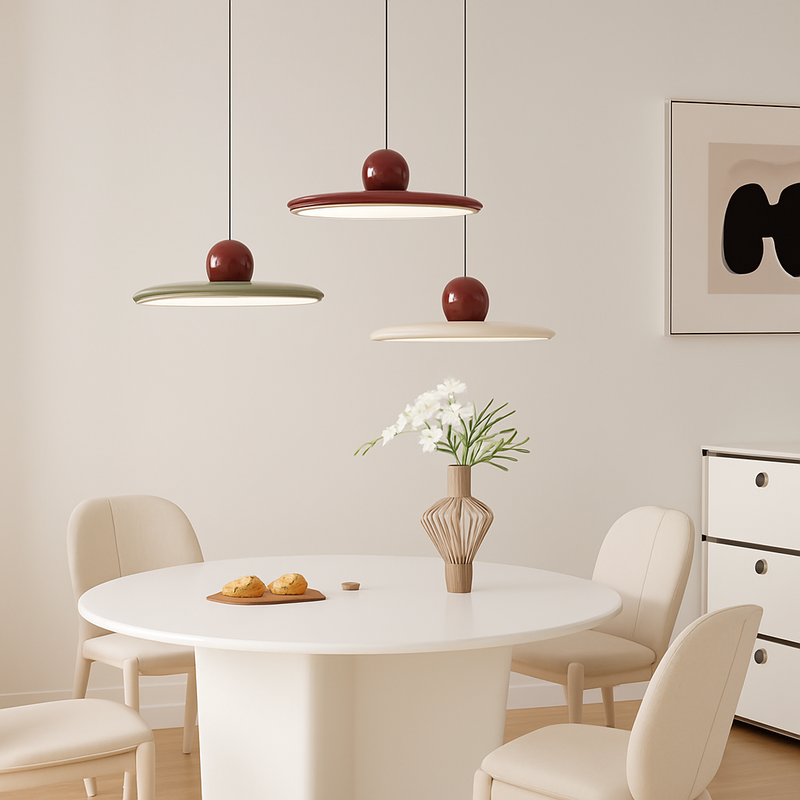 Nordique LED Suspension Lumière Crème Vent Soucoupe Volante Lampes Pour Salon Chambre Chevets Restaurant Hôtel Éclairage Intérieur