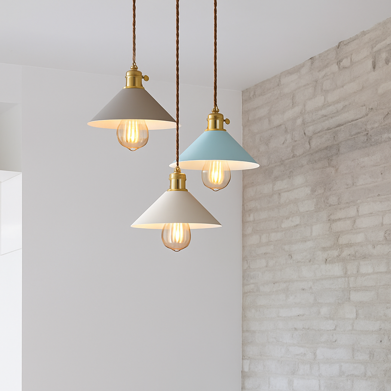 Nordique Macaron Coloré LED suspension Simple en fer forgé luminaria intérieur salon chambre suspension lampe décor à la maison lustre