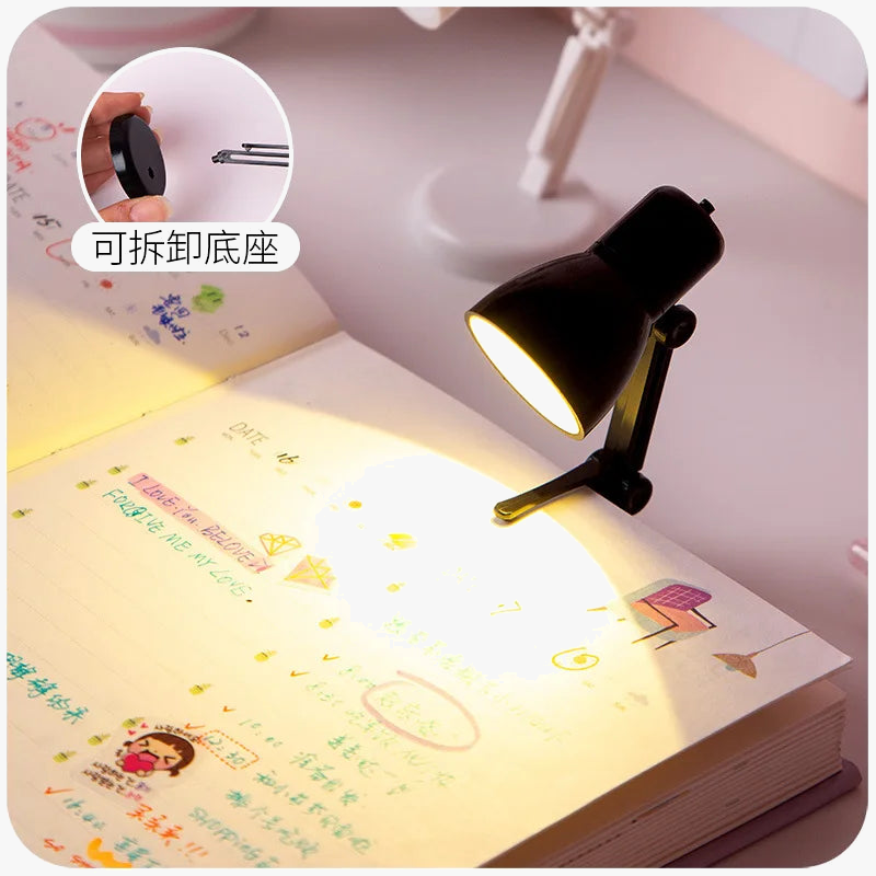 exotique créatif petit livre lampe chambre petite veilleuse Mini pliable livre pince lampe lumière chaude Protection des yeux lampe de Table