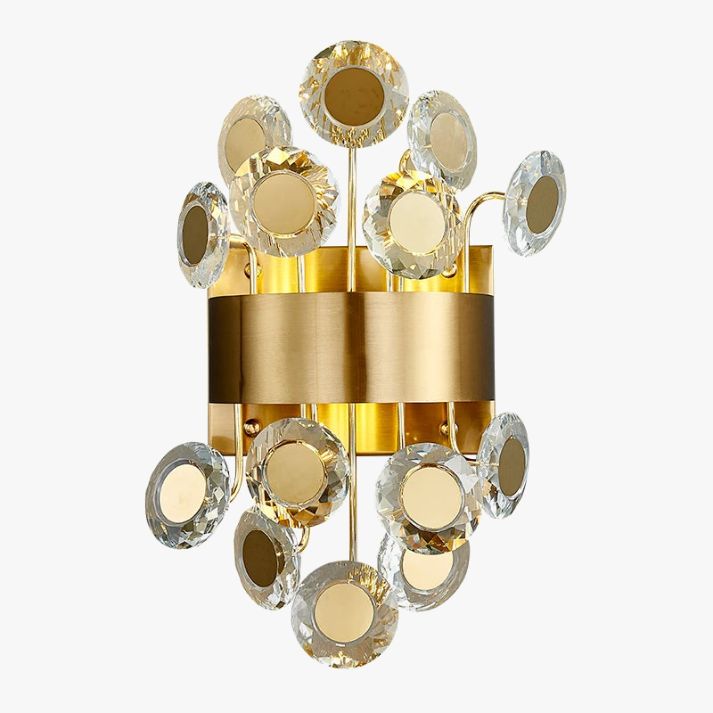 applique murale design moderne éclairage pour chambre à coucher en cristal or brossé décoration de la maison led