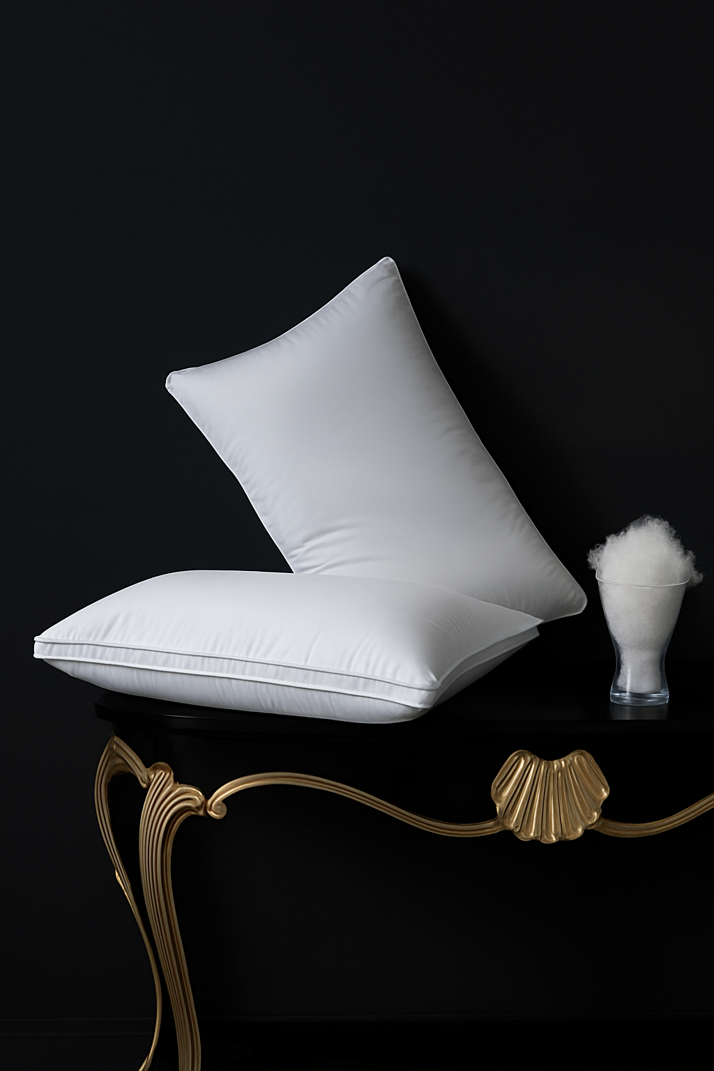 oreiller hypoallergénique en duvet d'oie avec housse 1200 fils