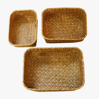 panier de fleurs séchées en paille fait main décoratif et pratique