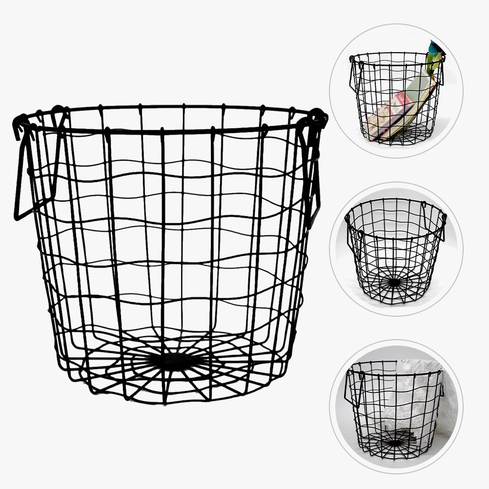 panier en maille de fer tissée pour rangement moderne