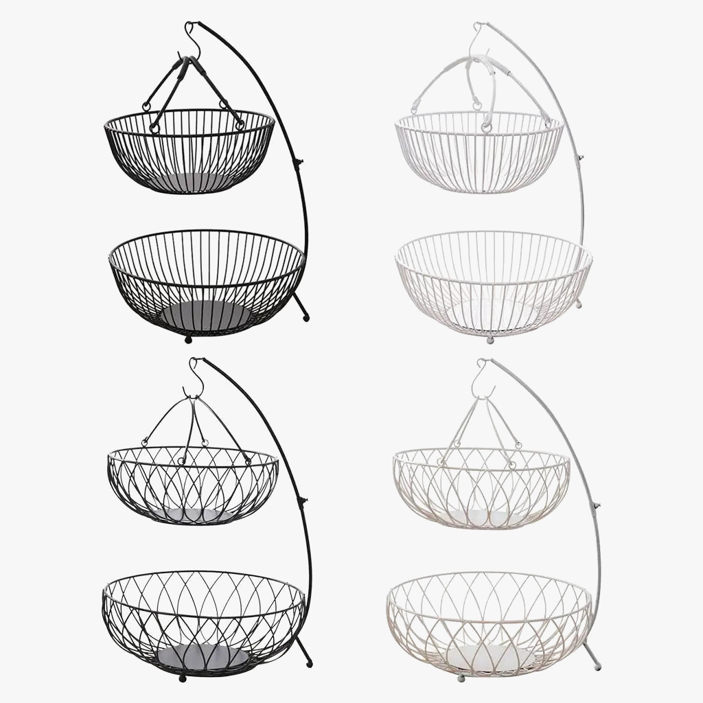 panier à fruits à deux niveaux pour un rangement pratique