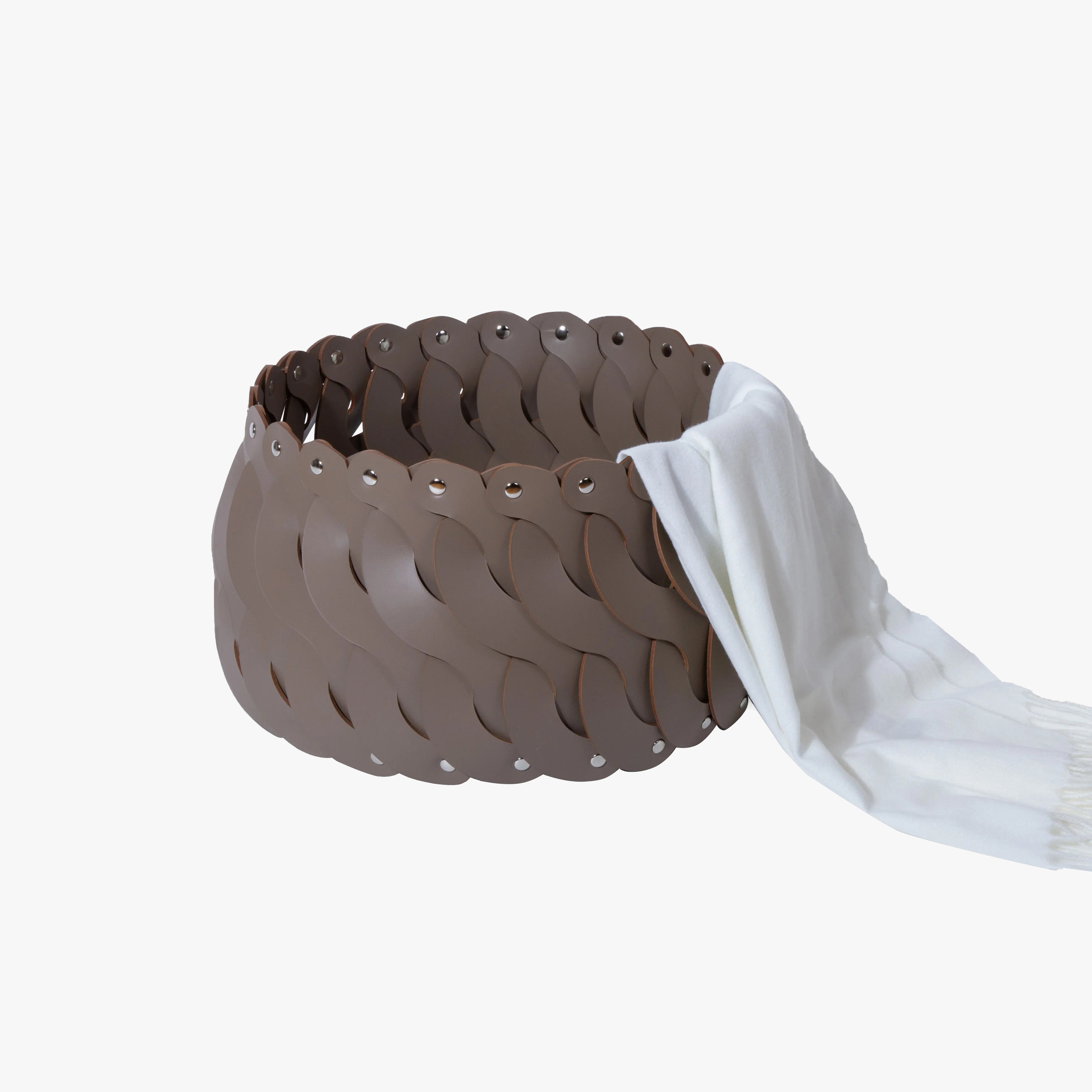 paniers de rangement en cuir tressé faits main de luxe
