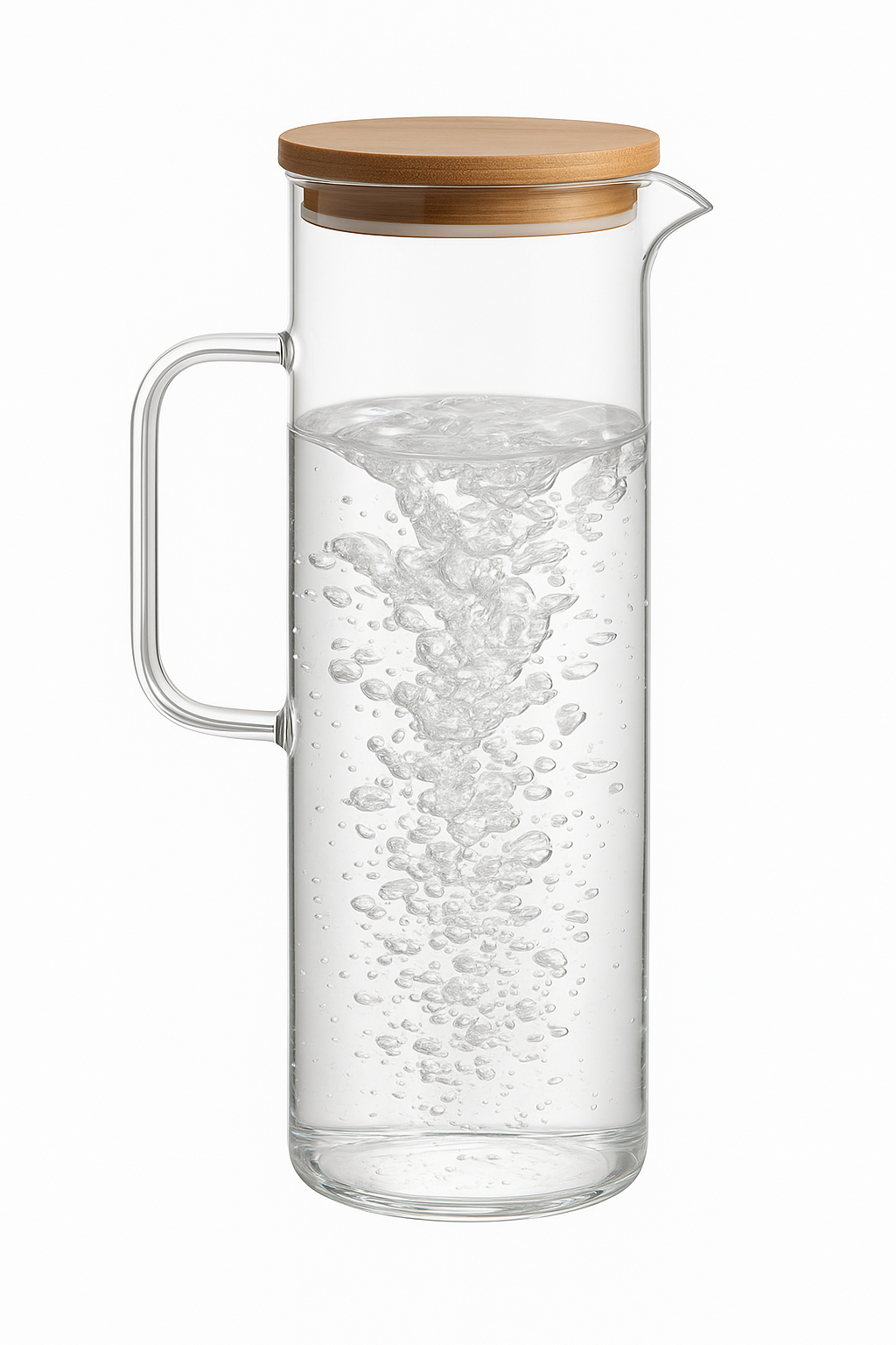 Pichet a eau verre couvercle bambou poignée 17l