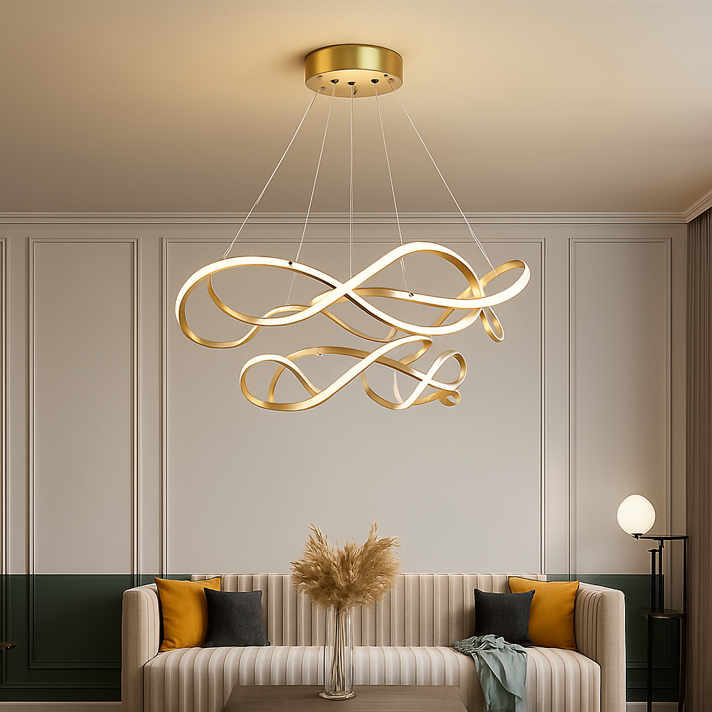 Plafond moderne à LEDs Lampe Lustre Pour Salon Hall Restaurant Chambre Suspension Lumière Décor Intérieur Luminaire Lustre - vue 7 sur 18