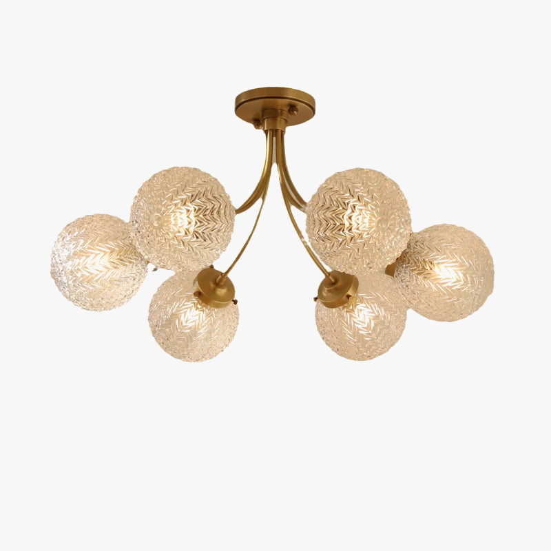 Plafonnier doré style américain de luxe avec boules