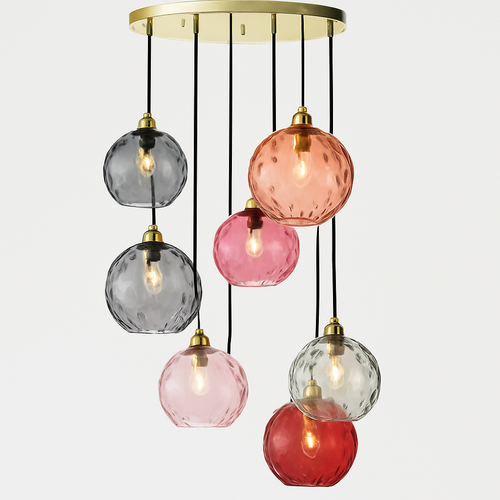 plafonnier classique en verre coloré design nordique pour intérieur