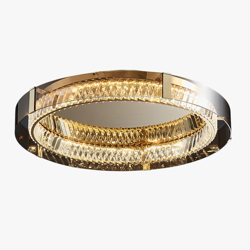 plafonnier rond cristal de luxe led pour décoration intérieure