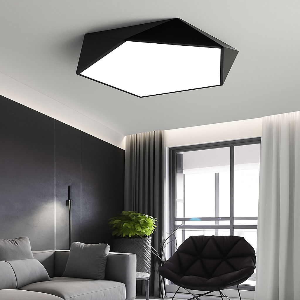 Plafonnier design LED géométrique de couleur - vue 4 sur 7