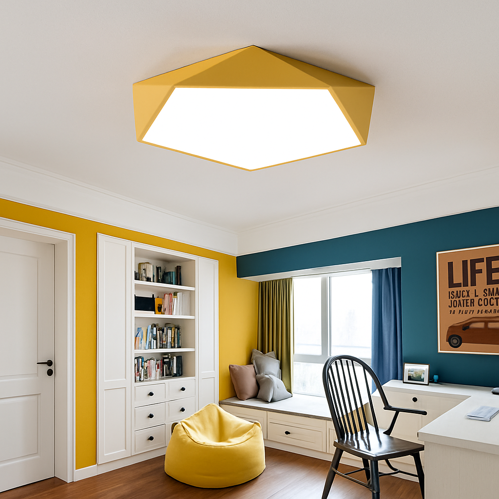Plafonnier design LED géométrique de couleur - vue 8 sur 7