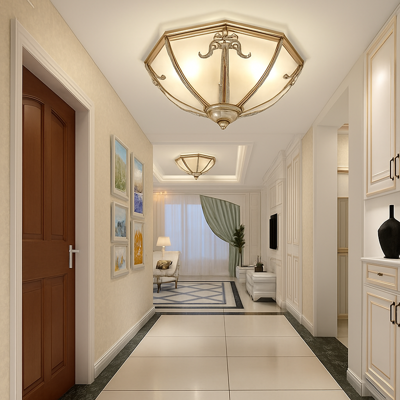 plafonnier en cuivre pour intérieur et extérieur polyvalent