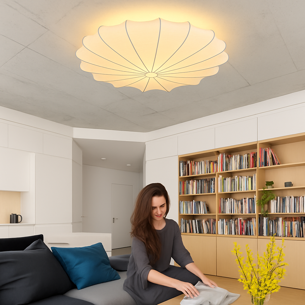 Plafonnier japonais art rond lumière minimaliste plafonnier chambre lampe salon personnalité nelson lampe - vue 4 sur 12