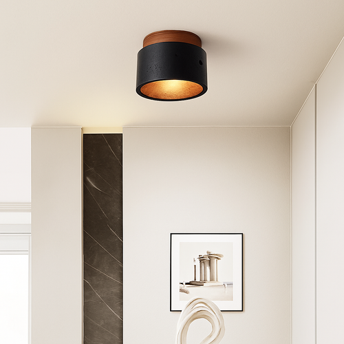 plafonnier japonais wabi-sabi en pierre pour extérieur et intérieur