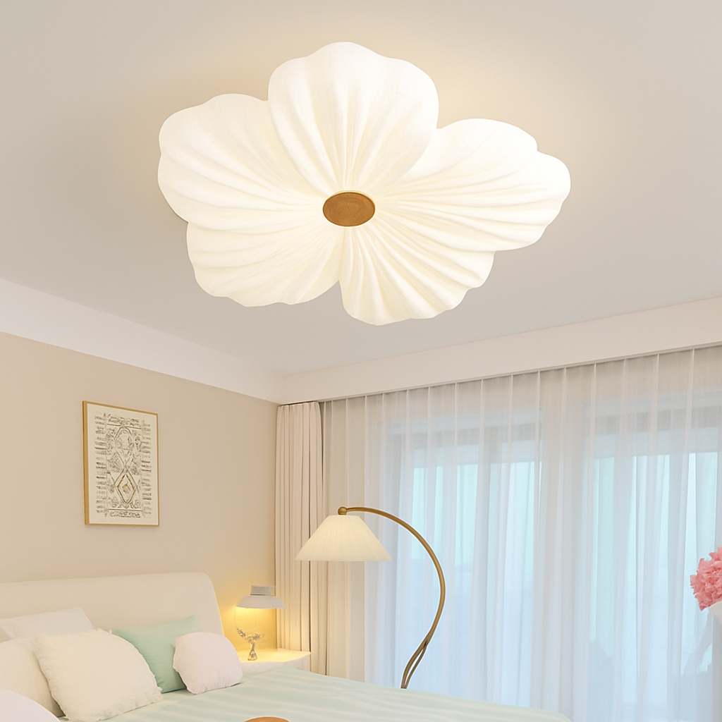 plafonnier led décoratif en forme de fleur style nordique - vue 3 sur 12