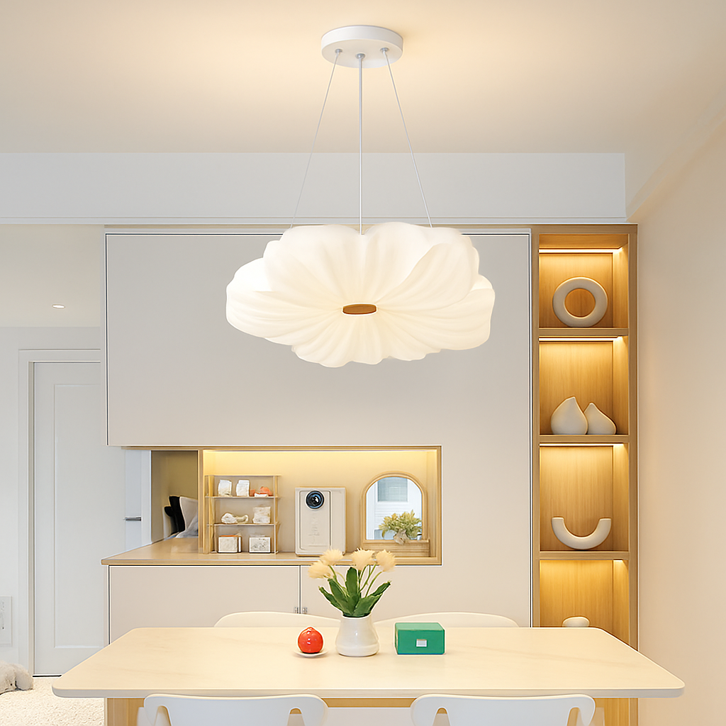 plafonnier led décoratif en forme de fleur style nordique - vue 4 sur 12