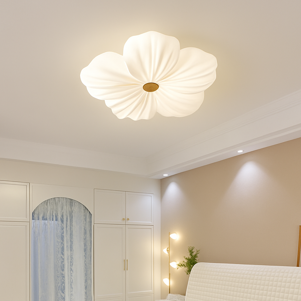 plafonnier led décoratif en forme de fleur style nordique - vue 6 sur 12