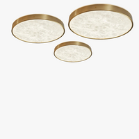 plafonnier led en marbre au design moderne en cuivre brossé