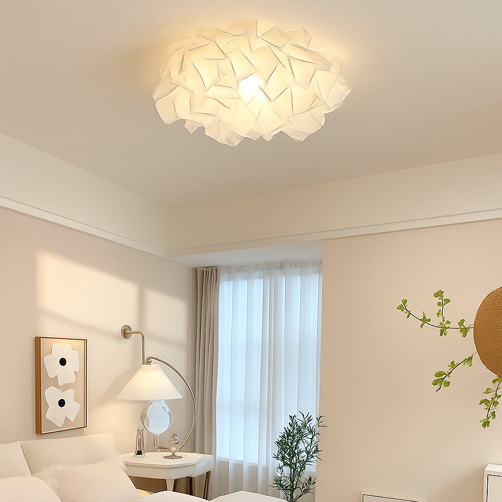 plafonnier led fleur romantique avec télécommande gradation pvc - vue 4 sur 14