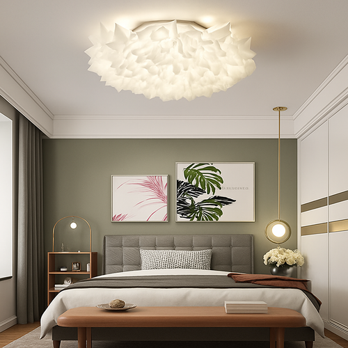plafonnier led fleur romantique avec télécommande gradation pvc