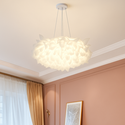 plafonnier led fleur romantique avec télécommande gradation pvc
