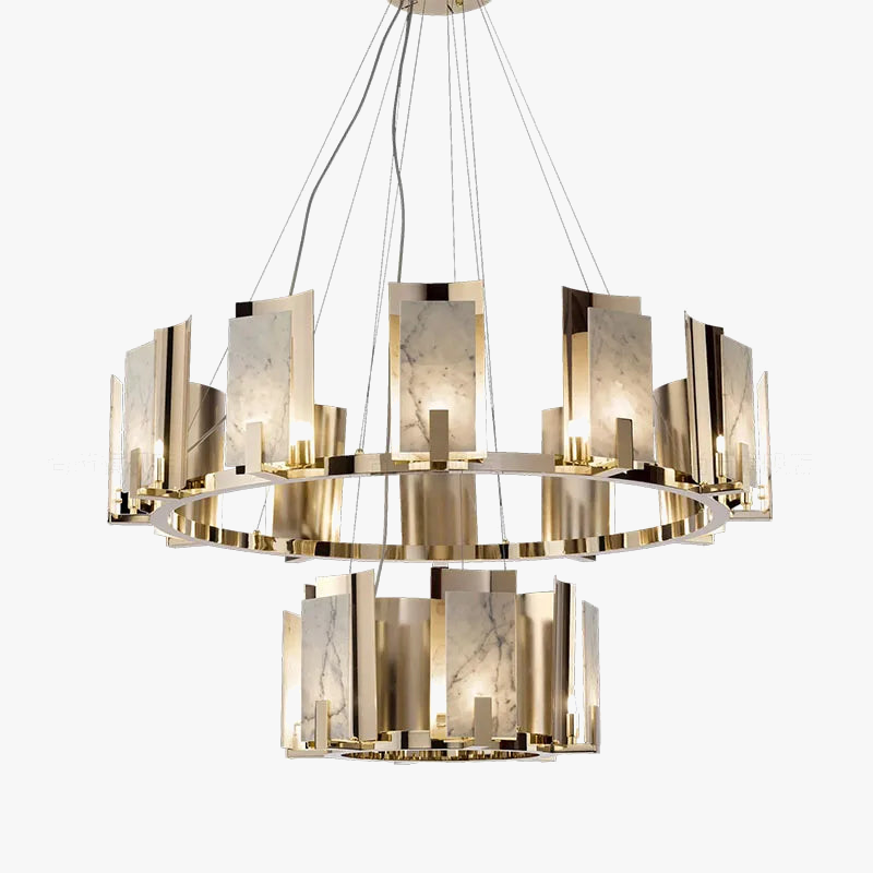 Suspension design luxe led marbre naturel