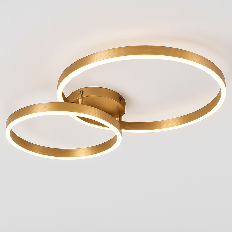 plafonnier led rond doré avec abat-jour acrylique créatif