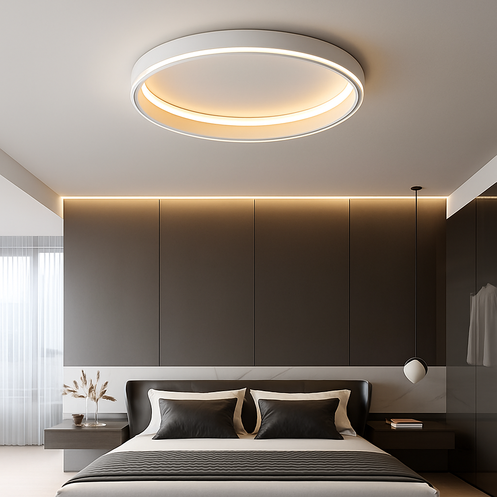 plafonnier led rond moderne pour éclairage intérieur décoration maison - vue 3 sur 12