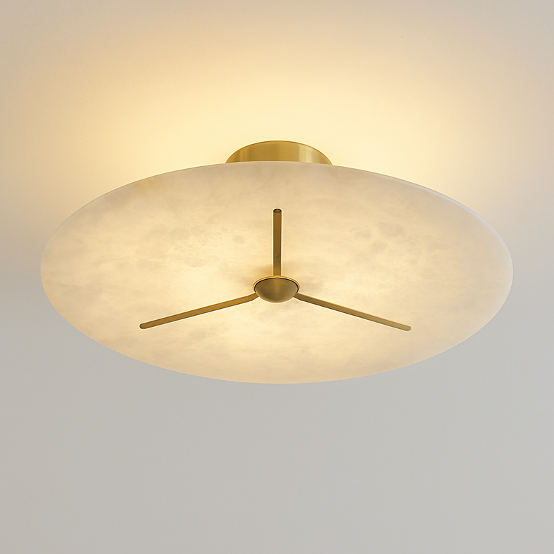 plafonnier moderne en marbre et cuivre pour intérieur élégant
