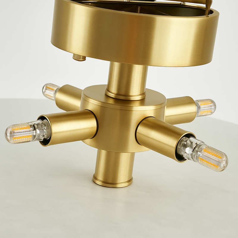 plafonnier moderne en marbre et cuivre pour intérieur élégant