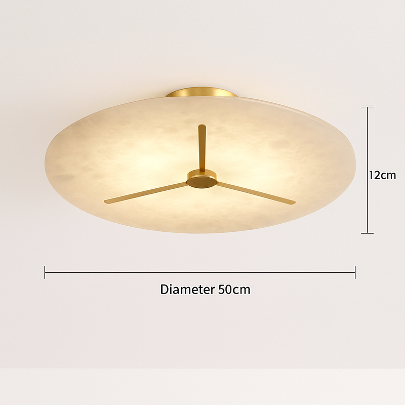 plafonnier moderne en marbre et cuivre pour intérieur élégant