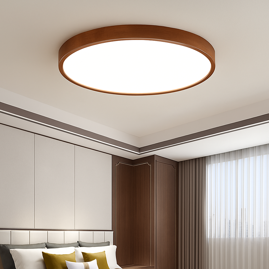 Plafonnier moderne LED bois massif - vue 6 sur 16