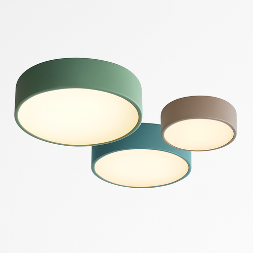 Plafonnier moderne LED forme circulaire en métal coloré Beryl