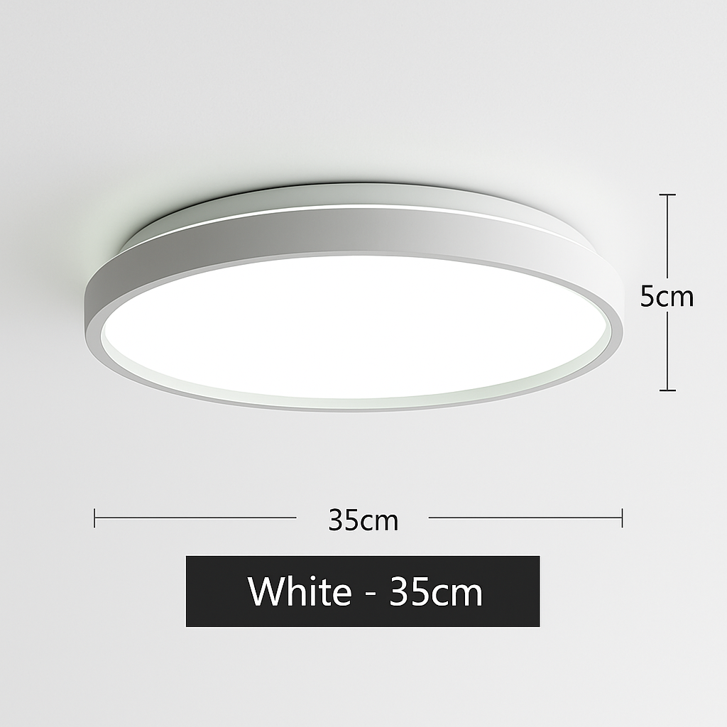 Plafonnier moderne LED métallique circulaire et fin Glenn - vue 12 sur 15