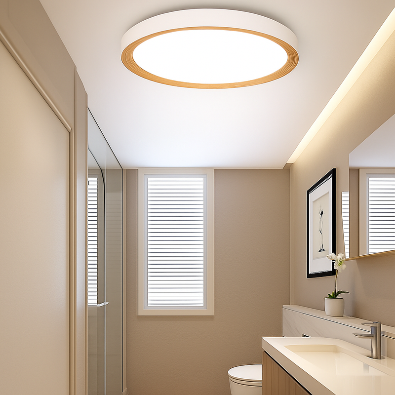 plafonnier moderne à leds en bois pour éclairage intérieur