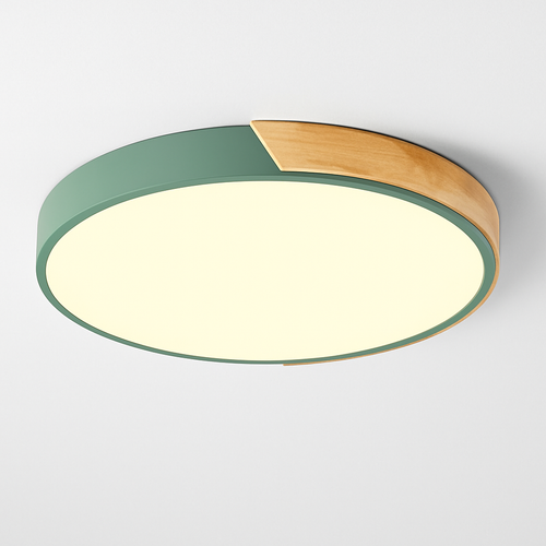 Plafonnier moderne rond métallique et coloré Leonidas