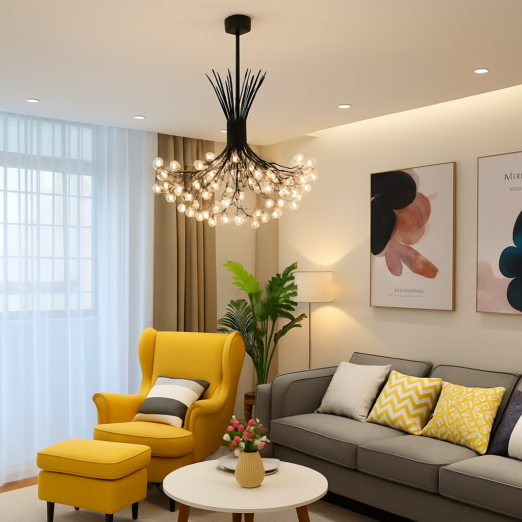 plafonnier nordique post-moderne en forme de pissenlit décoratif d'intérieur - vue 7 sur 11