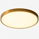 Plafonnier plat et rond doré à LED