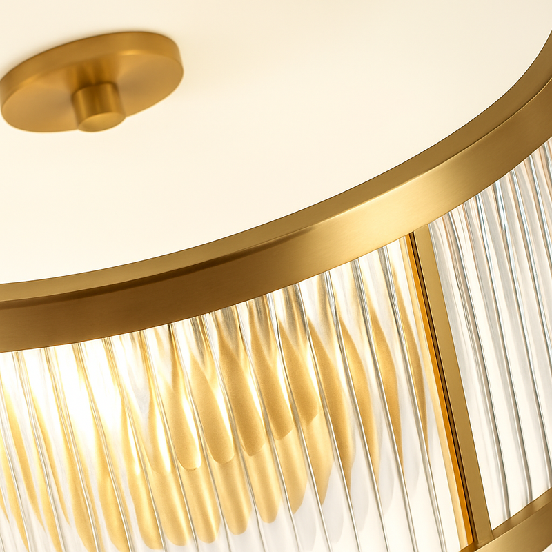 Plafonnier rond en cuivre américain