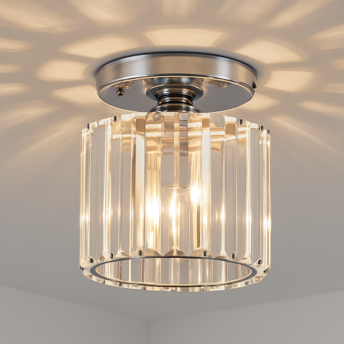 Plafonnier rond ou carré en cristal de verre Luxury