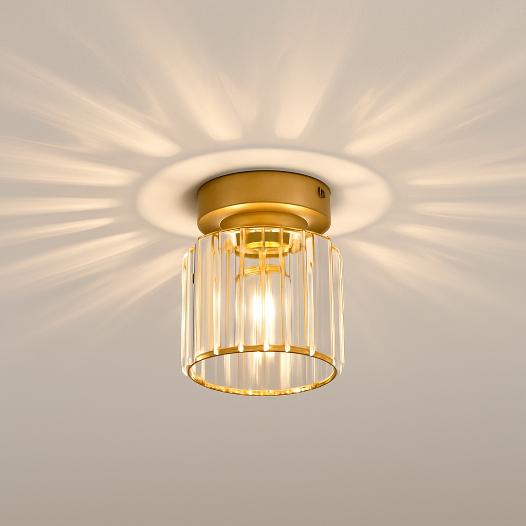 Plafonnier rond ou carré en cristal de verre Luxury - vue 8 sur 11