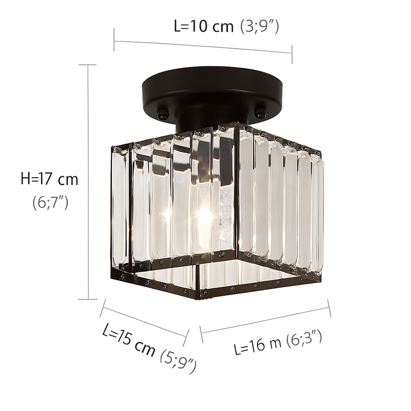 Plafonnier rond ou carré en cristal de verre Luxury