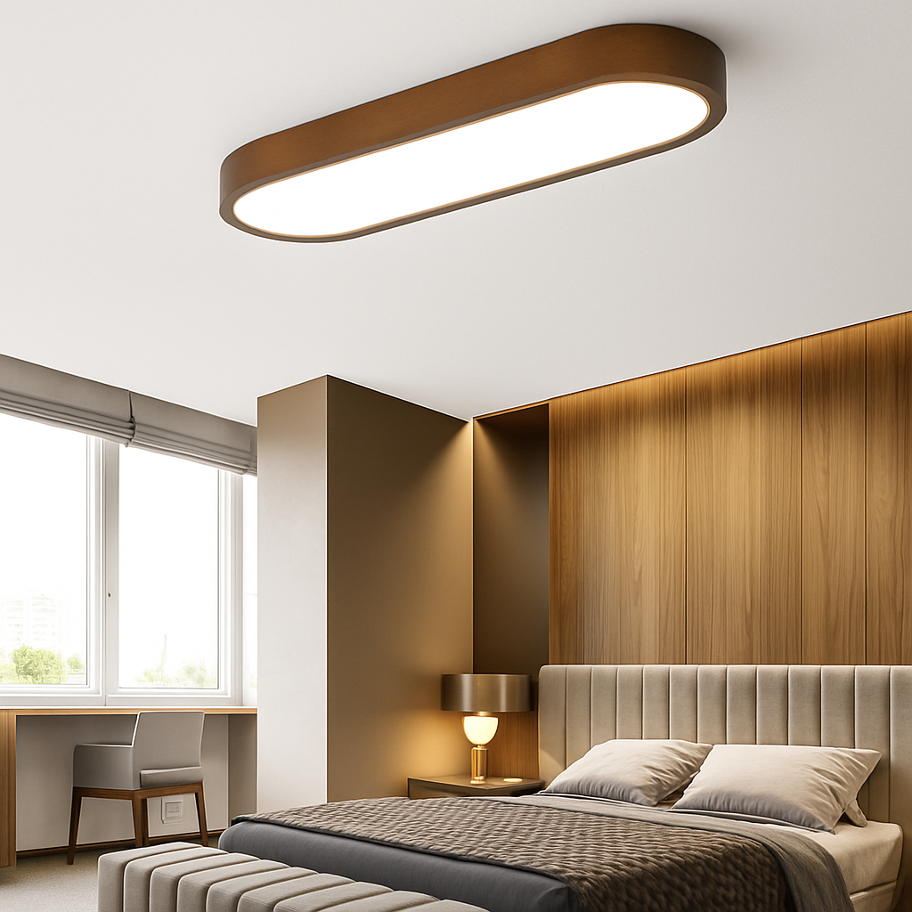 Plafonnier scandinave LED rectangulaire angles ronds Agara - vue 7 sur 11
