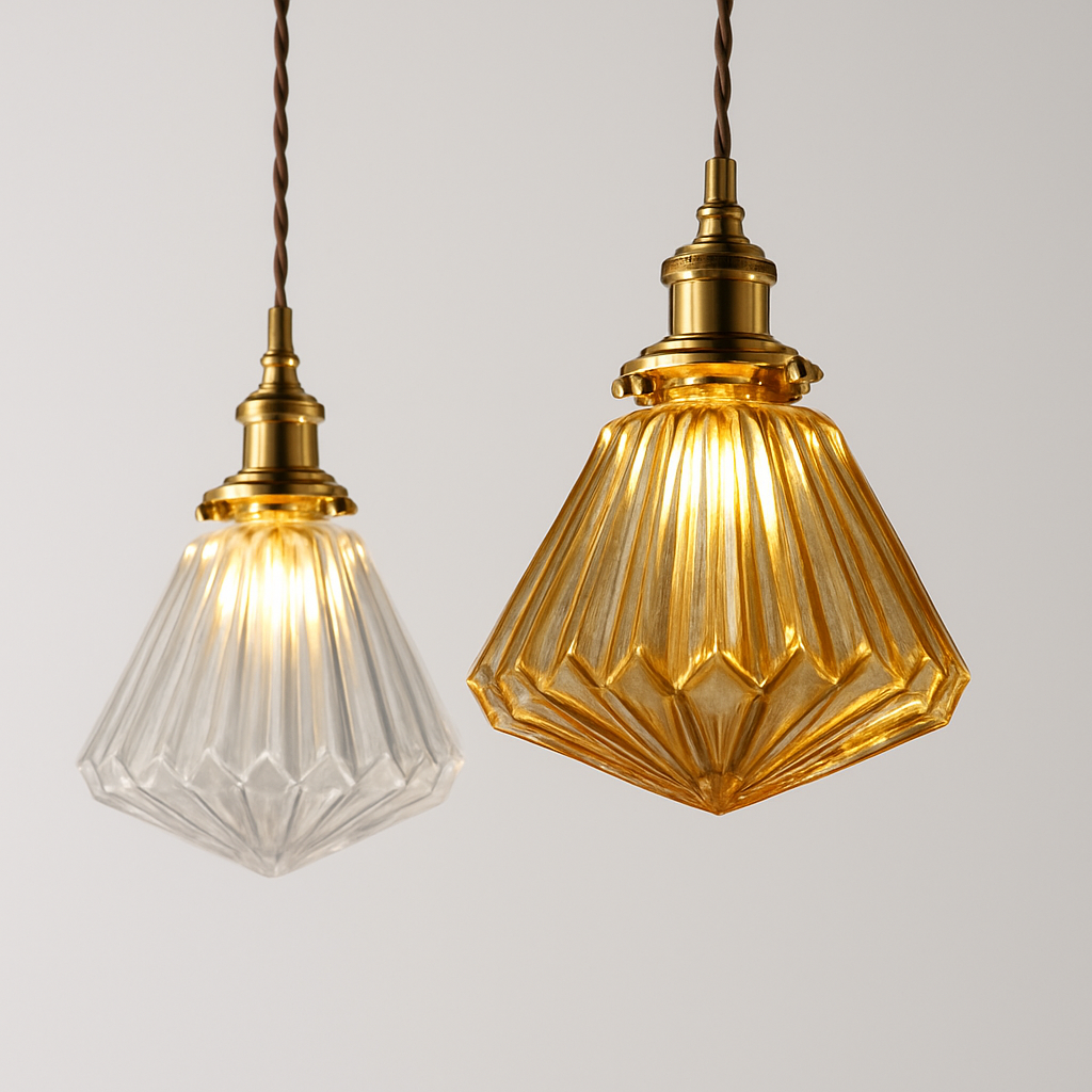plafonnier vintage en verre pour décoration intérieure nordique
