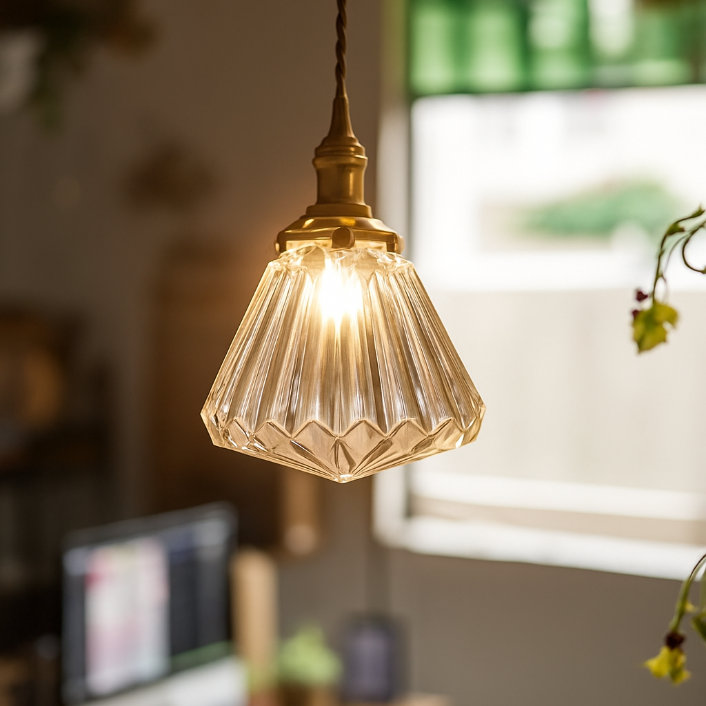 plafonnier vintage en verre pour décoration intérieure nordique