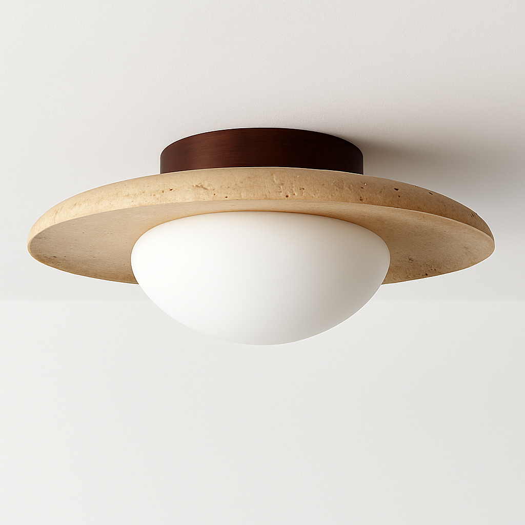 plafonnier wabi sabi crème pierre forme maison déco