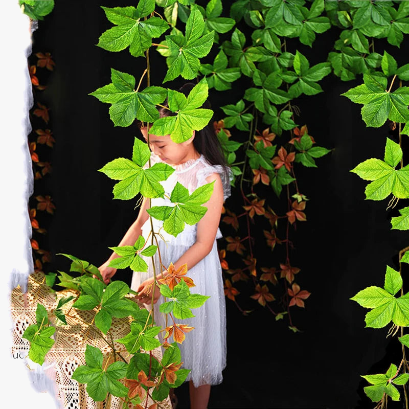 plantes artificielles avec grandes feuilles pour décoration murale