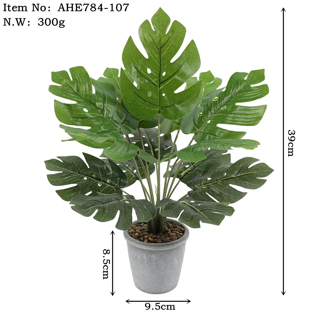 plantes artificielles en feuille de tortue décoratives pour la maison et le bureau